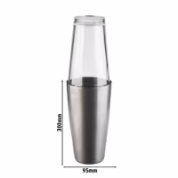 (6 adet) Boston Shaker - 2 parçalı set - Paslanmaz çelik - 700ml