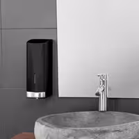 AIR-WOLF | Dozator sapuna & dezinfekcijskog sredstva sa pritisnim gumbom - 1200 ml - Plemeniti čelik - Crna boja