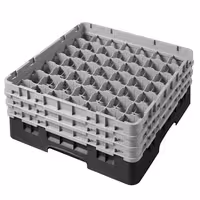 CAMBRO | CAMRACK® - Košara za pranje čaša 1/1 - 49 odjeljaka - Sa 3 produžetka - 500x500 mm - Crna boja
