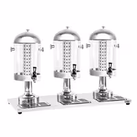 Commercial Juice Dispenser - 3x 7..5 Lİtres - Stainless Steel - with Ice Cylinders