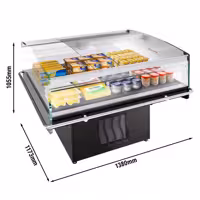Impulzus Hűtősziget - 1380x1173 mm - 1310 liter - üveg oldalfalak - fekete