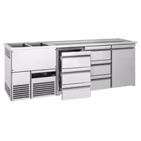 Direct Draw Beer Dispenser / Kegerator PREMIUM - 2500x700mm - 1 Solid Door & 6 Drawers