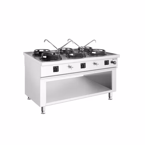 Samostojeći plinski wok štednjak – 90 kW – 6 plamenika – uključujući 4 slavine