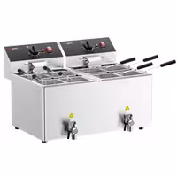 Electric Fierbător de paste profesional - de banc - 8 + 8 litri - 6,5 kW - cu robinet de scurgere - incl. 8 coșuri