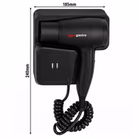 Sušilo za kosu s zidnom montažom – topli i hladni zrak – 2 USB priključka – 1,3 kW