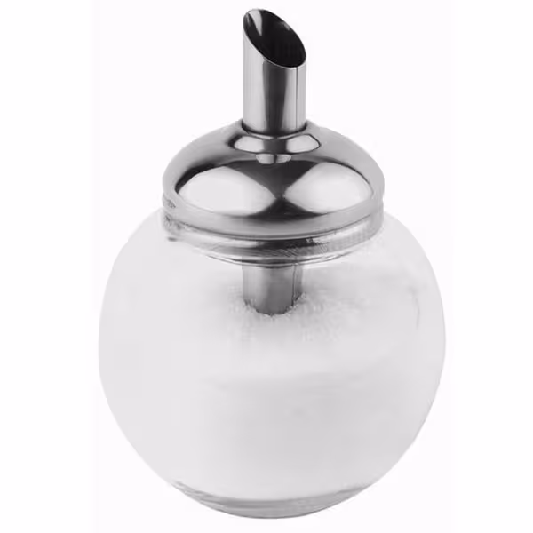 (6 tk) Suhkrudosaator - klaas/roostevaba teras - 150 ml - Kõrgus: 120 mm - tilaga
