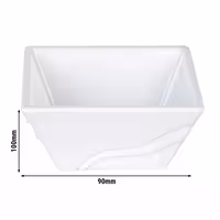 (10 pcs) Melamine Bowl - Melamine - square - 90x90mm - Depth: 100mm - White