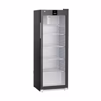 LIEBHERR | Szafa chłodnicza PERFORMANCE – 347 L – od +1 do +15 °C – z wnętrzem z tworzywa sztucznego i 1 drzwiami szklanymi – czarna