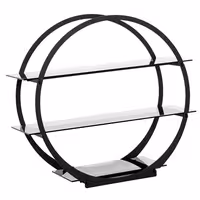 Etagere / Buffet Stand - Stainless steel frame - Black - round - Ø540mm - with 3 shelves