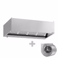 Commercial Wall-Mounted Extractor Hood with Motor – 1800mm – with Speed Controller, Baffle Filters & LED Lighting