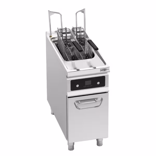 Elektromos olajsütő - álló - 22 liter - 22 kW - beépített olajszűrő rendszerrel - automatikus kosátemeléssel