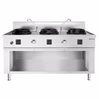 Fogão wok a gás - 45kW - 3 queimador(es) - incl. 2 torneira(s)