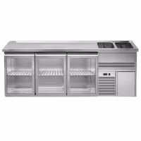 Direct Draw Beer Dispenser / Kegerator PREMIUM – 2-Door – Right Sink, 3 Glass Doors – 2500×700 mm