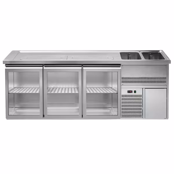 Pivski šank PREMIUM PLUS - 2500x700 mm - 3 Staklena vrata