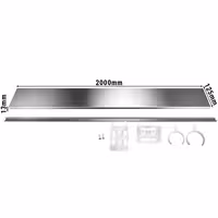 Inox postolje - inox - 2000x125x13 mm - kompatibilno sa serijom ASK, ADK, SSK, SSR, SSIE, WDR i WSR
