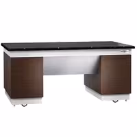 Buffet neutro DUBLIN - piano di lavoro in granito nero - 2000x800x900 mm - nero - con ruote - mobile