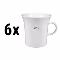 (6 adet) SELTMANN WEIDEN | Sütlü Kahve Fincanı Kadeh - 0,37 Litre - Beyaz/Sade
