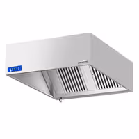 Commercial Wall-Mounted Extractor Hood with Motor - 1200mm - with Speed Controller, Baffle Filters & Lighting