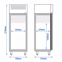 Szafa mroźnicza PREMIUM – GN 2/1 – 700 L – z 1 drzwiami