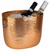 Posuda za hlađenje vina/pjenušca - Aluminij (kuprešni izgled, čekićana površina) - 3,9 l - Ø 255 mm - Bakar (look) - s ručkama