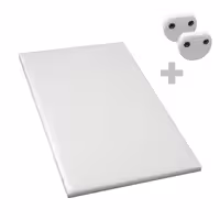 Vágódeszka - 250x400 mm - Vastagság: 20 mm - HACCP - polietilén - fehér - csúszásgátló stoperekkel