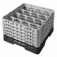 CAMBRO | CAMRACK® - Košara za pranje čaša 1/1 - 16 odjeljaka - Sa 5 produžetaka - 500x500 mm - Crna boja
