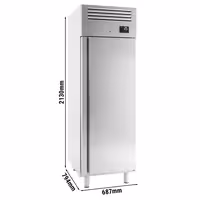 Szafa mroźnicza piekarnicza Premium PLUS – stal nierdzewna – EN 600 x 400 – 560 L – z 1 drzwiami