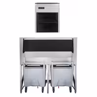 Commercial Ice Machine - Nugget - 335 kg/24 h - incl. ice storage container & transport trolley