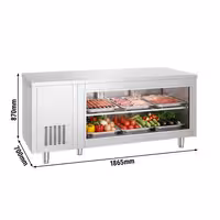 Rashladni pult - 1865x700 mm - 474 l - Ventilirano hlađenje - s ostakljenom frontom - straga 3 vrata