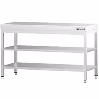 طاولة عمل ستانلس ستيل PREMIUM - 1400x800mm - مع رف سفلي & رف وسطي