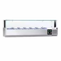 Nadstawka chłodnicza do na dodatki PREMIUM - 1500x395mm - 5x GN 1/3 + 1x GN 1/2 - z oświetleniem LED