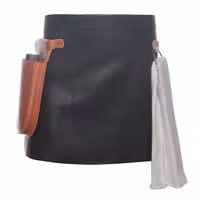 (6 pieces) KARLOWSKY | Genuine Leather Waist Apron – Black - 59x40 cm