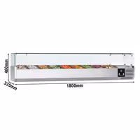 Stalviršio šaldoma vitrina PREMIUM - 1800x335 mm - 8x GN 1/4