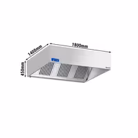 Commercial Wall-Mounted Extractor Hood with Motor – 1800mm – with Speed Controller, Baffle Filters & LED Lighting