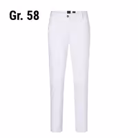 KARLOWSKY | Men’s 5‑Pocket Work Trousers Classic‑Stretch – White - Size 58 - Organic Cotton
