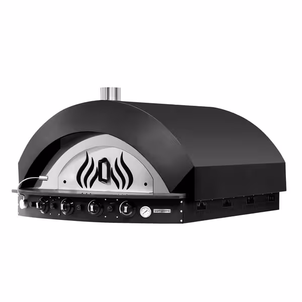 Gas Deck Pizza Oven - Single Deck - 9 x Ø30cm - Mechanical Controls - Black - up to 400°C