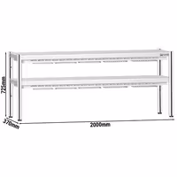 Commercial Heated Gantry with 2 Ceramic Heaters - 2000x370mm - 2kW - 2 Tier - height-adjustable