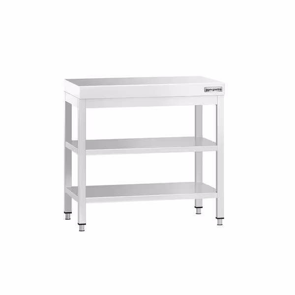 طاولة عمل ستانلس ستيل PREMIUM - 700x600mm - مع رف سفلي & رف وسطي & تدعيم