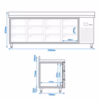 Commercial Counter Fridge PREMIUM - 2330x700mm - with 12 drawers - with upstand - capacity 632 litres