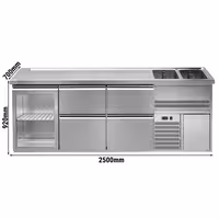 Direct Draw Beer Dispenser / Kegerator PREMIUM – 2500×700 mm – Glass Door, 4-Drawer