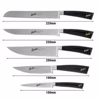 BERKEL | ELEGANCE - Bloco de facas com 5 facas - couro preto