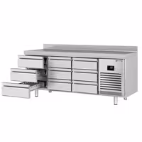 Commercial Counter Fridge PREMIUM PLUS - 1960x600mm - with 9 drawers [1/3] - with upstand - capacity 385 litres