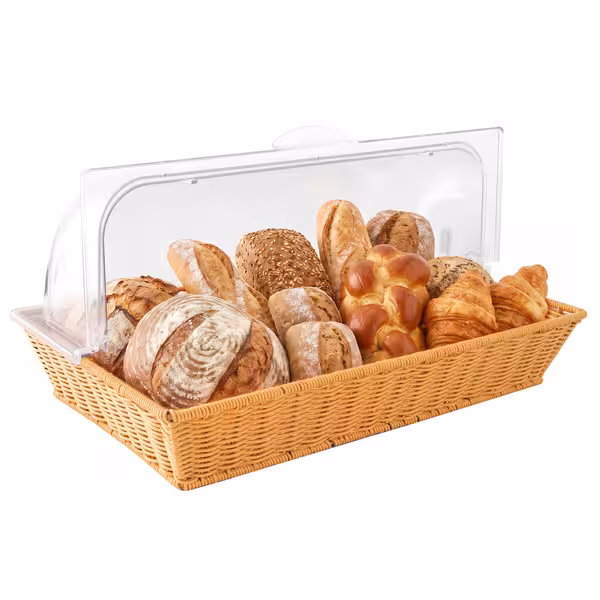 Bread Basket - with Rolltop Cover - square