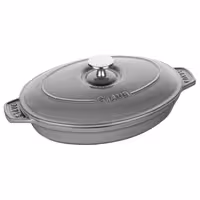 STAUB | Oval Cast Iron Casserole with Lid – 230 mm - Graphite Grey - Grill Compatible