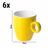 (6 adet) BART COLOUR CAFE - Espresso Fincanı Bart Colour Cafe - 65ml - Sarı