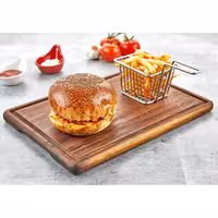 (6 pcs) Steak Board - Iroko Wood - 350x250mm