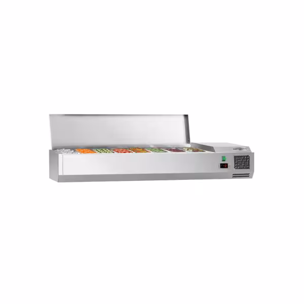 Nadstawka chłodnicza do na dodatki ECO - 1600x335mm - 7x GN 1/4 - Czarny