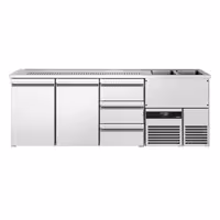 Direct Draw Beer Dispenser / Kegerator PREMIUM - 2500x700mm - 2 Solid Doors & 3 Drawers