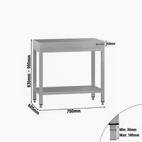 طاولة عمل ستانلس ستيل ECO - 700x600mm - مع رف سفلي