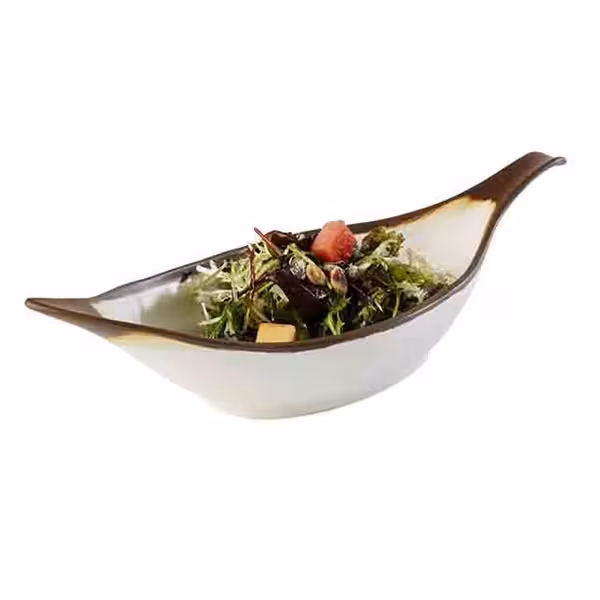 (6 adet) Kase - CROCKER - Melamin - 0,65L - 420x140mm - Derinlik:95mm - Beyaz/Kahverengi